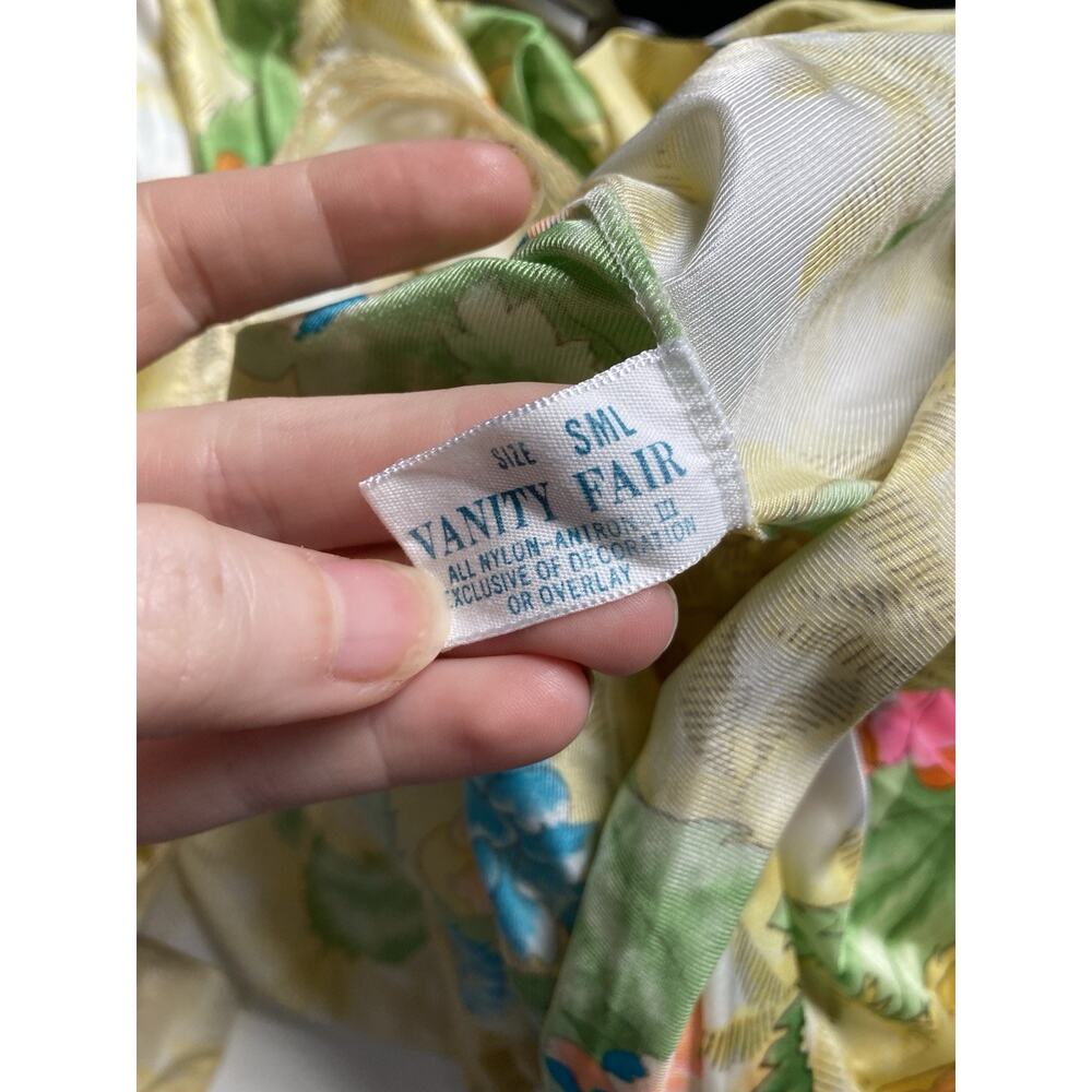 VTG Vanity Fair Floral Peignoir Robe Nightgown Negligee Set Small Made In USA - Picture 8 of 12